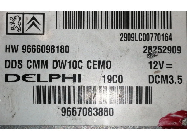 Блок управления двигателя 1943ZF, 9666098180   Peugeot RCZ