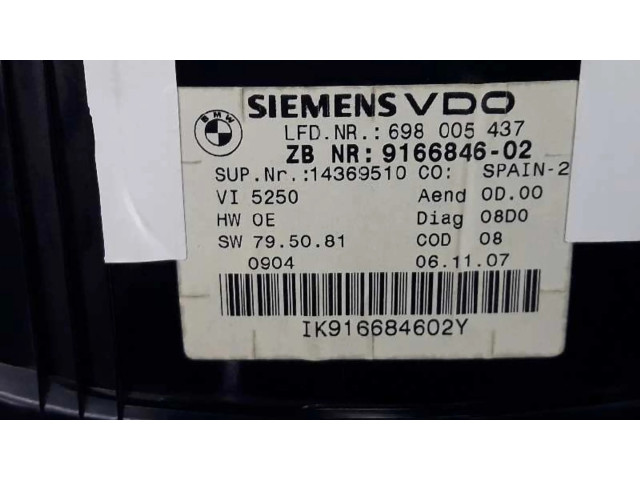 Přístrojová deska  BMW 3 E92 E93 2006 9166846, 62109166846  