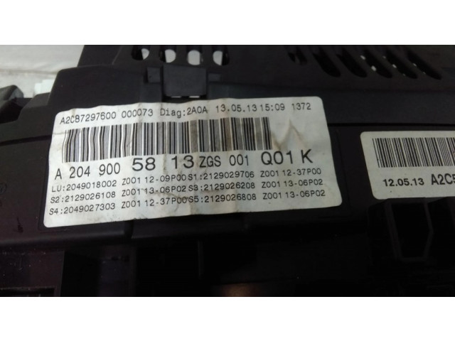 Přístrojová deska  Mercedes-Benz C W204 2012 A2C53435303, A2C87297600  