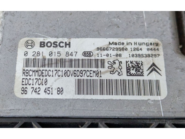 Řídící jednotka 0281015847, 9674245180   Citroen C3 Picasso 2011