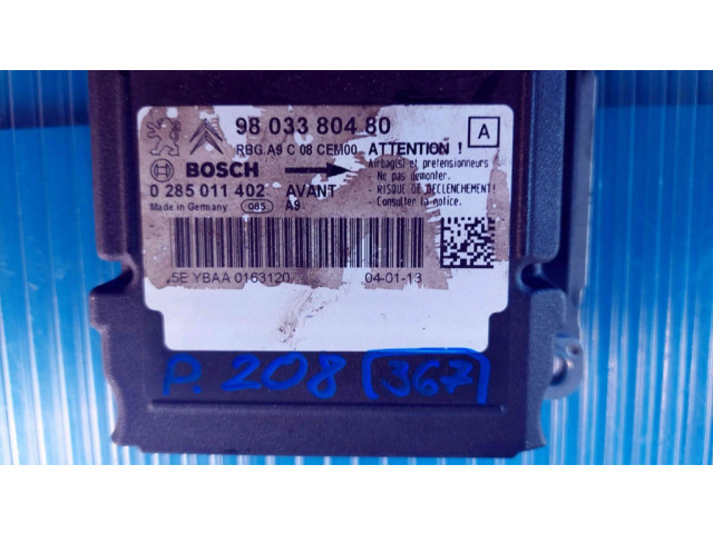 Блок подушек безопасности 9803380480, 0285011402   Peugeot 208