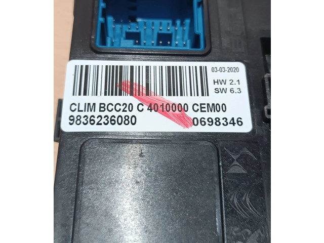 Блок управления климат-контролем 9836236080, 0698346   Peugeot 208