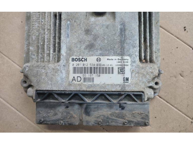 Блок управления двигателя 55197150, 0281012534   Opel Signum