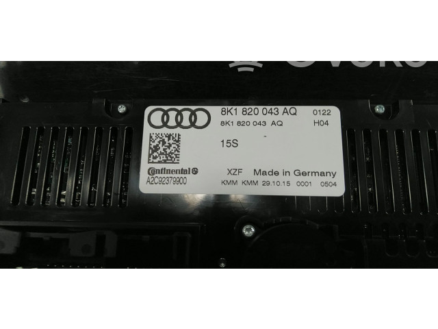Блок управления климат-контролем 8K1820043AQ, 8K1820043AD   Audi Q5 SQ5