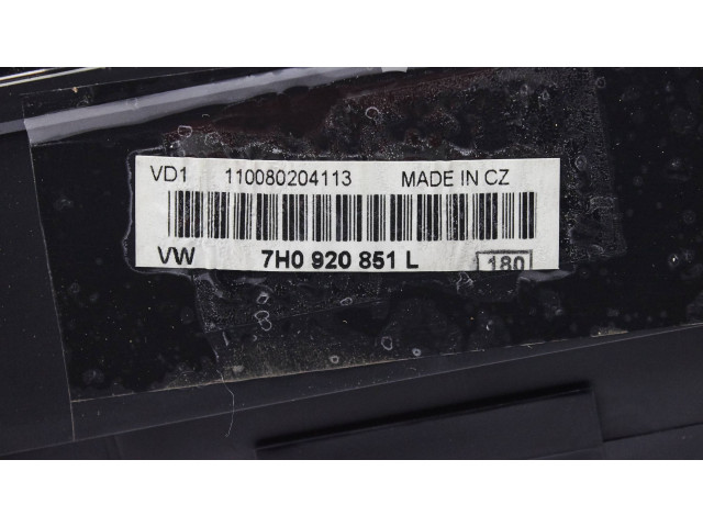 Přístrojová deska  Volkswagen Transporter - Caravelle T5 2009 7h0920851l, 88311346  