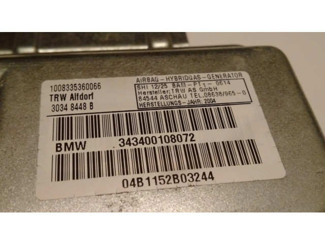 Подушка безопасности двери 343400108072, 04B1152B03244   BMW X3 E83
