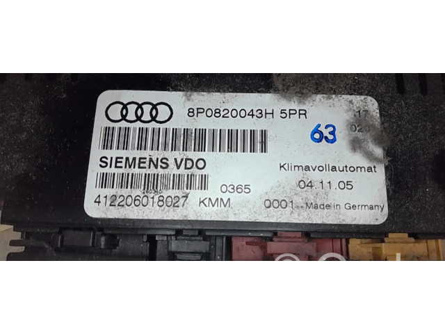 Блок управления климат-контролем 8P0820043AE5PR   Audi A3 S3 8P