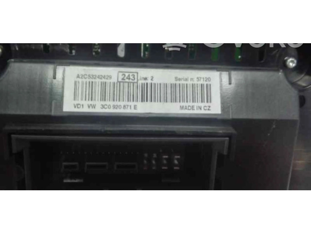Přístrojová deska  Volkswagen PASSAT 2008 3C0920871E  