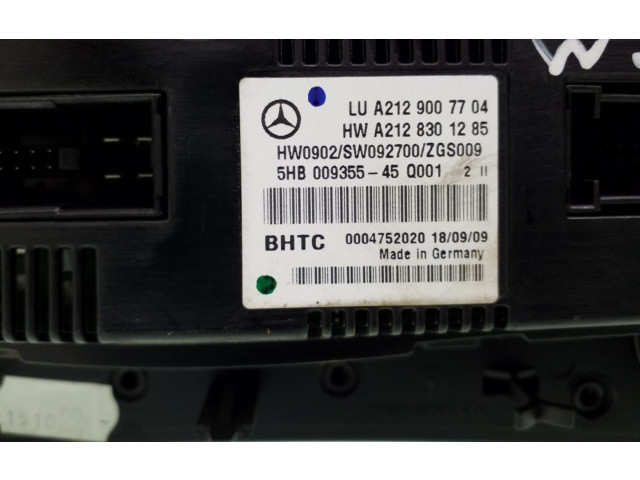 Блок управления климат-контролем A2129007704, A2128301285   Mercedes-Benz E W212