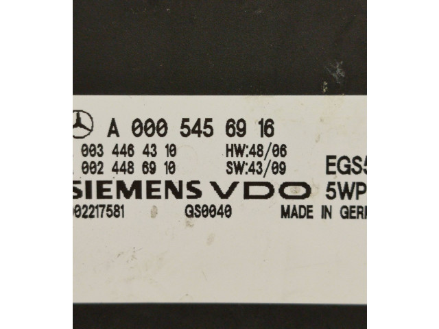 Блок управления коробкой передач 0034464310, A0005456916   Mercedes-Benz E W212