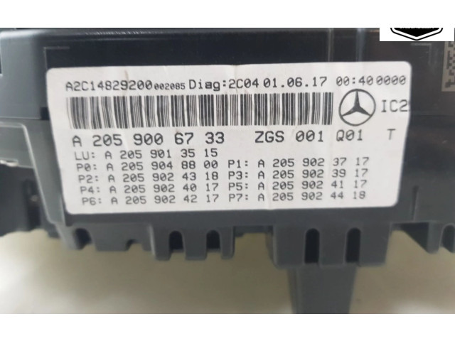 Přístrojová deska  Mercedes-Benz GLC X253 C253 2017 A2539009905, A2059006733  