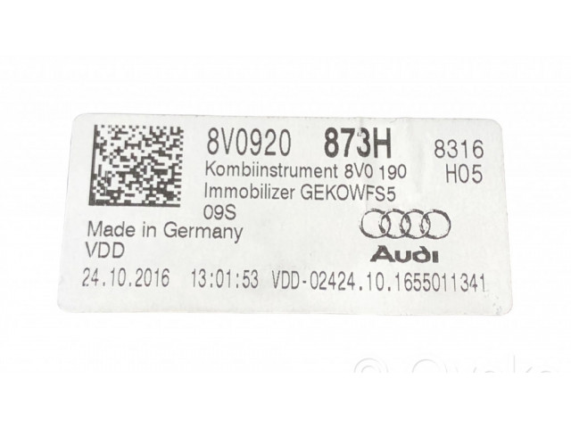 Панель приборов 8V0920873H, VDD02424   Audi A3 S3 8V       