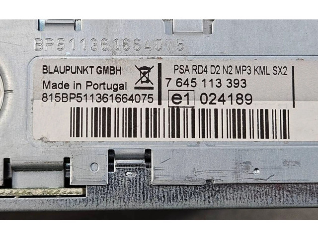 Řídící jednotka 7645113393, E1024189   Peugeot 407 2006