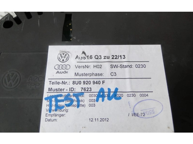 Přístrojová deska  Audi RS Q3 2023 8U0920940F, 8U0920940F  
