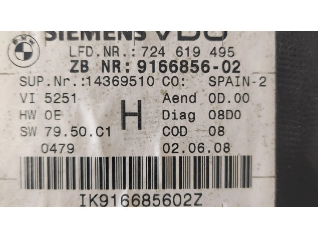 Přístrojová deska  BMW 3 E92 E93 2008 9166856, 724619495  