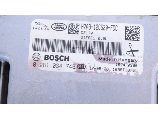 Řídící jednotka H7A312C520FDC, 0281034746   Land Rover Range Rover Velar 2017
