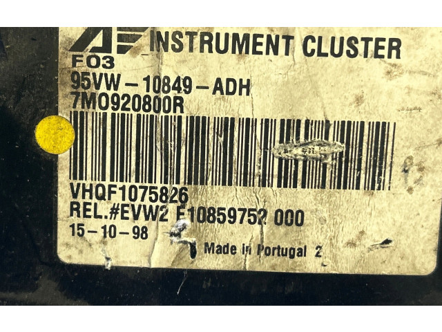 Přístrojová deska  Volkswagen Sharan 2000 7M0920800R, 95VW10849ADH  