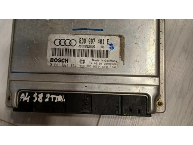 Блок управления двигателя 8D0907401E, 28RTE000   Audi A4 S4 B5 8D