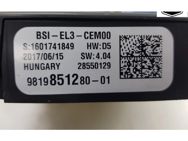   Pojistková skříňka 9819851280, 9819851280   Opel Crossland X 2018