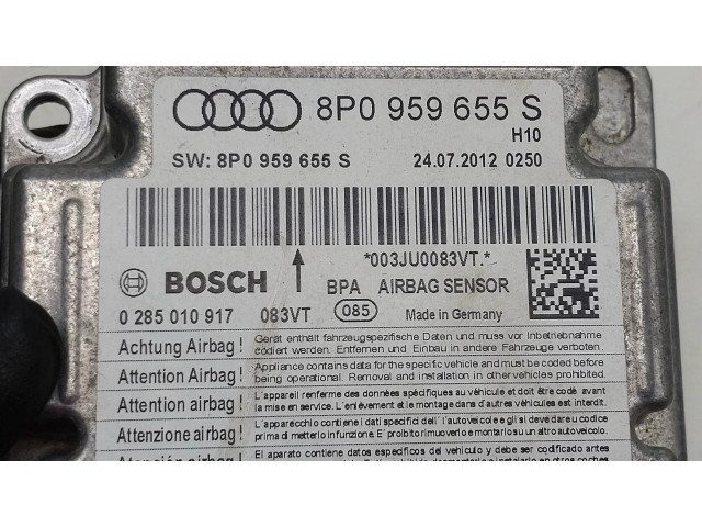 Блок подушек безопасности 8P0959655S, 0285010917   Audi A3 S3 A3 Sportback 8P