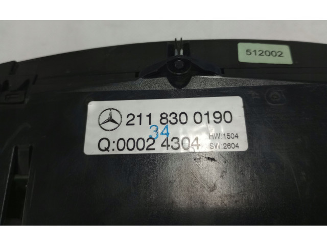 Блок управления климат-контролем 2118300190, 2118300190   Mercedes-Benz E W211
