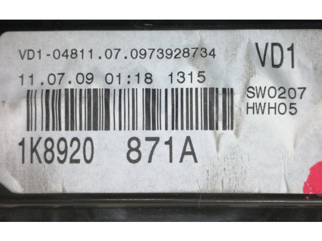 Панель приборов 1K8920871A   Volkswagen Scirocco       