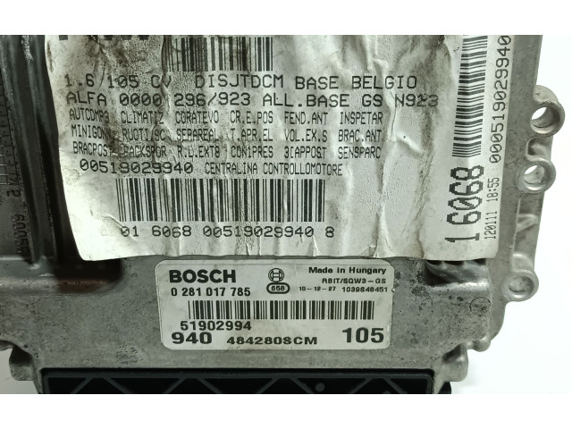 Řídící jednotka 51902994, 0281017785   Alfa Romeo Giulietta 2011