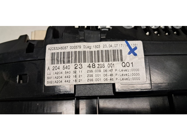 Přístrojová deska  Mercedes-Benz C W204 2015 A2045402348  