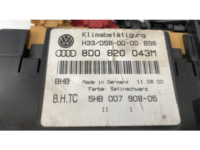 Блок управления климат-контролем 8D0820043M, 5HB00790805   Audi A4 S4 B5 8D