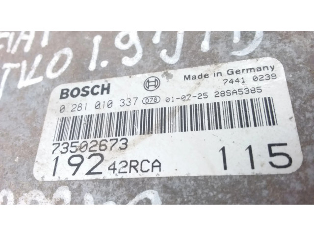 Řídící jednotka 0281010337, 73502673   Fiat Stilo 2002