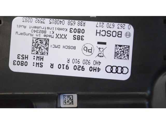 Přístrojová deska  Audi A8 S8 D4 4H 2015 4H0920910R, 0263670217  