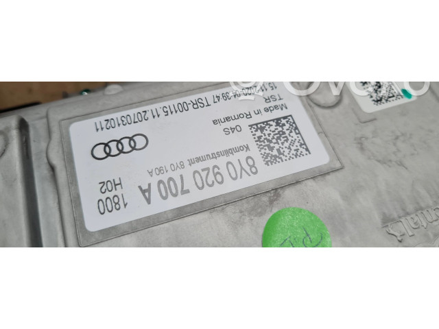 Přístrojová deska  Audi A3 8Y 2020 8Y0920700A, 8Y0190A  