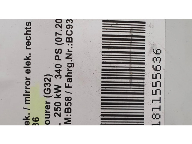 Zpětné zrcátko pravé BMW 6 G32 Gran Turismo 2017  8495616, 51168495616  