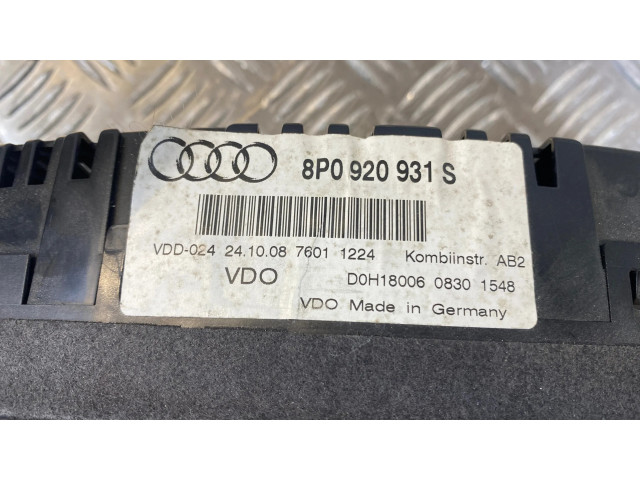 Панель приборов 8P0920931S   Audi A3 S3 A3 Sportback 8P       