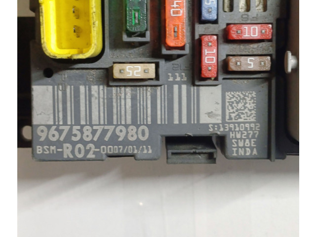 Pojistková skříňka Řídící jednotka BSM 9675877980, BSMR0200   Peugeot 3008 I 2011