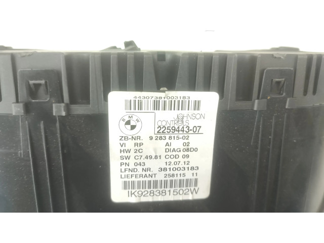 Přístrojová deska  BMW X1 E84 2012 9283815  