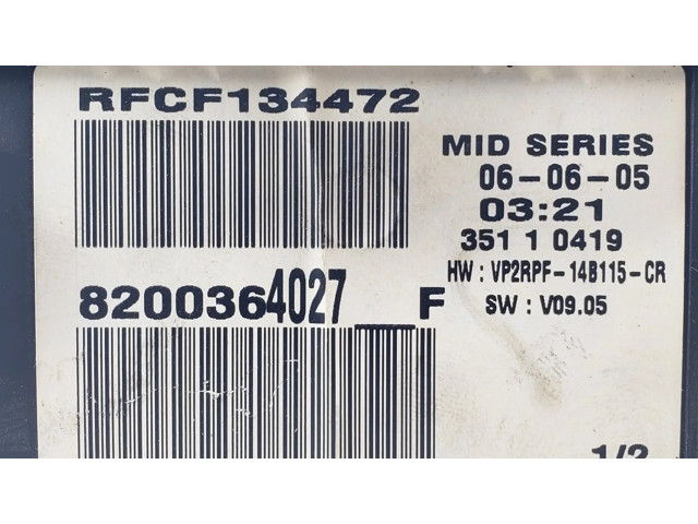 Přístrojová deska  Renault Megane II 2005 8200364027, VP2RPF14B115CR  