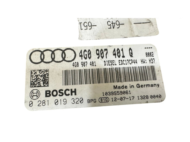Блок управления двигателя 4G0907401Q, 4G0907401   Audi A6 S6 C7 4G