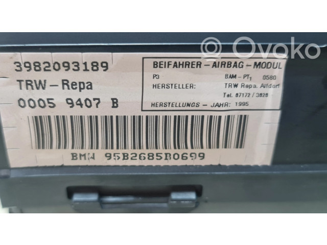 Подушка безопасности пассажира 3982093189, 00059407B   BMW 3 E36