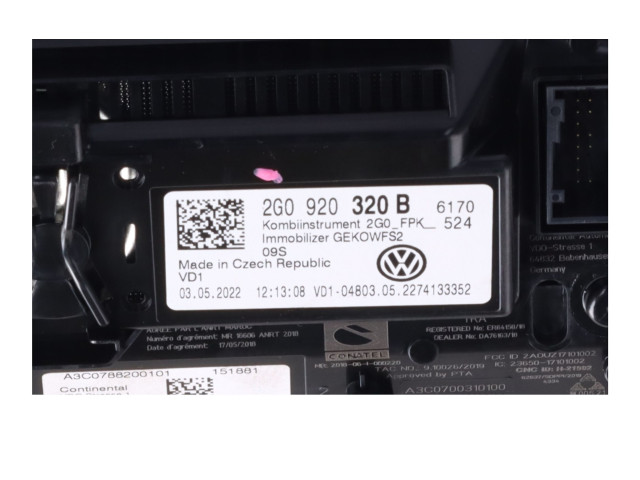 Панель приборов 2G0920320B   Volkswagen Taigo       