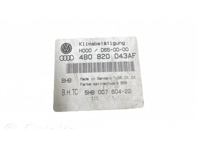 Блок управления климат-контролем 4B0820043AF, 5HB00760422   Audi A6 Allroad C5