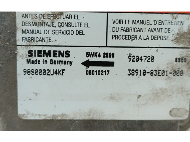 Блок подушек безопасности 3891083E01000, 9880002U4KF   Suzuki Wagon R+