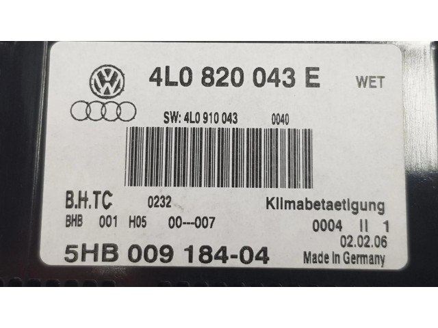 Блок управления климат-контролем 4L0820043E, 4L0910043   Audi Q7 4M