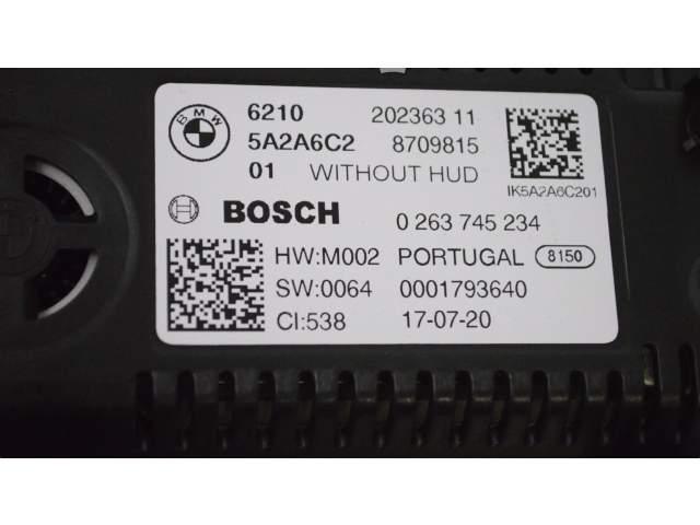 Přístrojová deska  BMW 3 G20 G21 2020 8709815, 5A2A6C2  