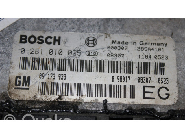 Řídící jednotka 09173933, 0281010025   Opel Frontera B 1999