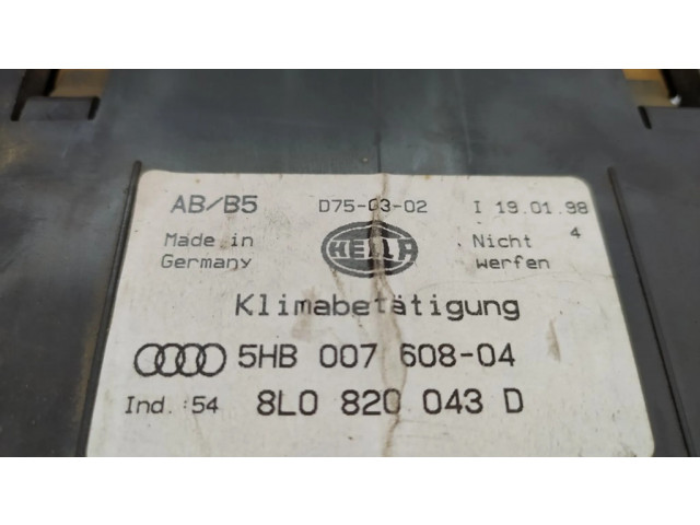 Блок управления климат-контролем 5HB00760804, 8L0820043D   Audi A4 S4 B5 8D