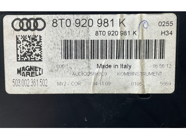 Přístrojová deska  Audi A5 Sportback 8TA 2009 8T0920981K  