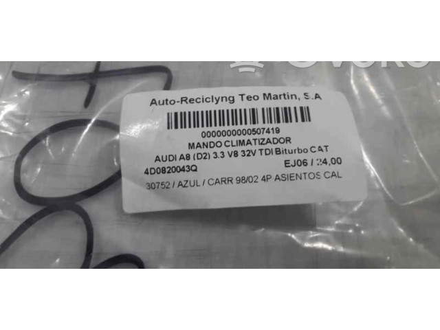 Блок управления климат-контролем 4D0820043Q   Audi A8 S8 D2 4D