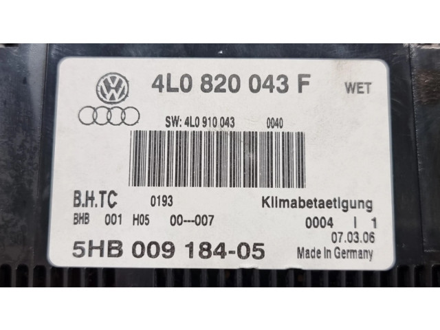 Блок управления климат-контролем 4L0820043F, 4L0910043   Audi Q7 4L