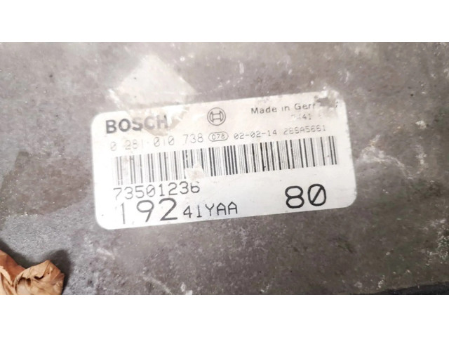 Řídící jednotka 73501236, 0281010738   Fiat Stilo 2002